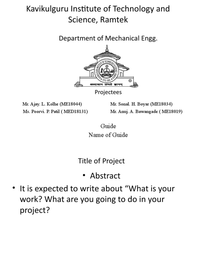 Kavikulguru Engineering Project Overview | PDF