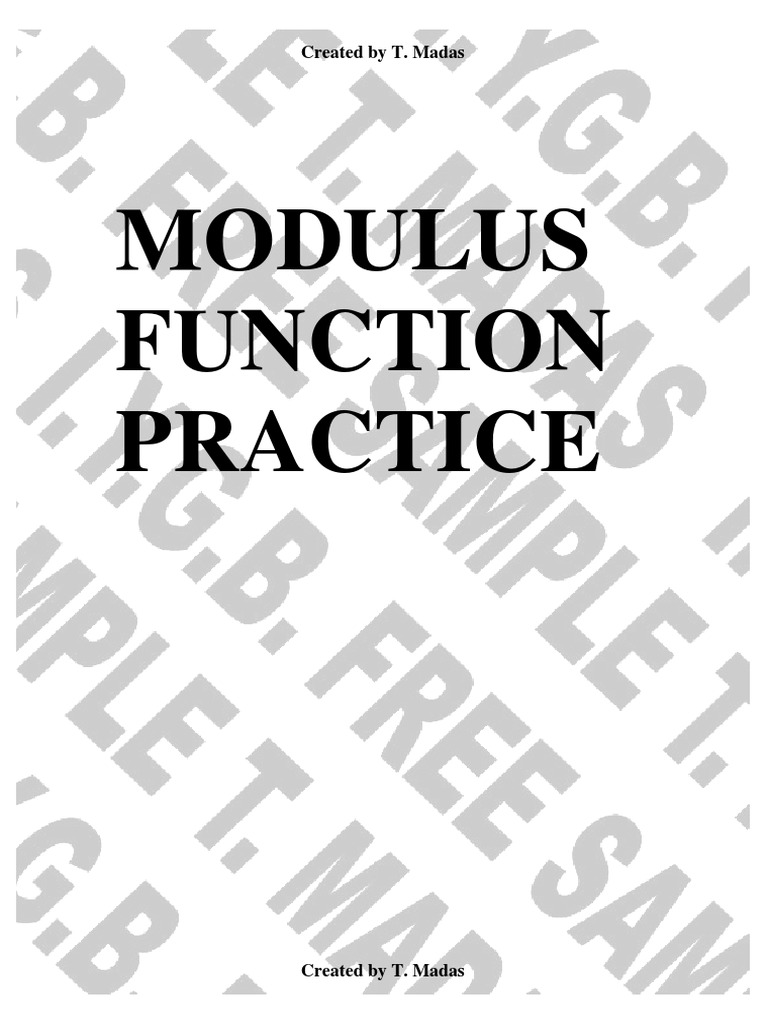 Modulus Function Practice | PDF | Mathematical Objects | Equations