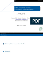 Matrices y Sistemas de Ecuaciones Lineales