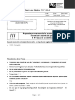 Prova de Síntesi 2017/18-1: Aquesta Prova Només La Poden Realitzar Els Estudiants Que Han Aprovat L' Avaluació Continuada