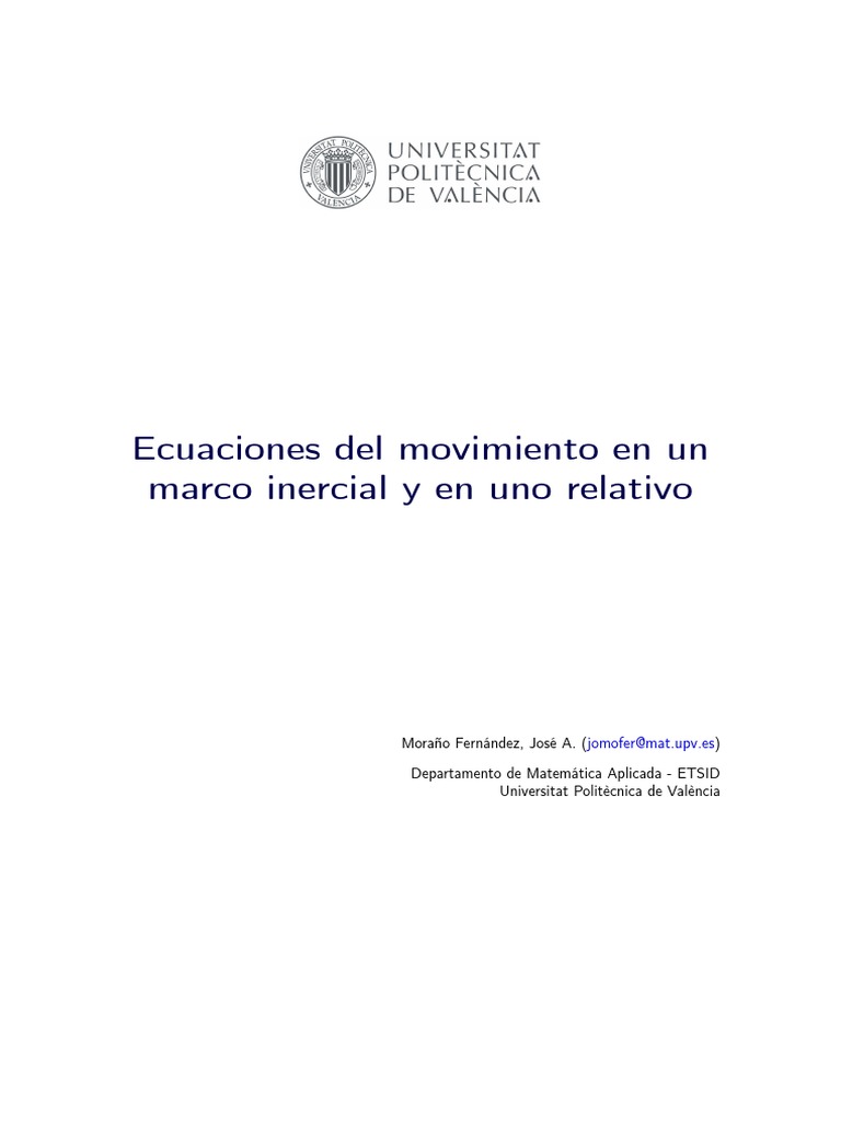 Ecuaciones de movimiento en marcos inerciales | PDF | Gravedad ...