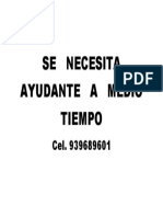 Se Busca Ayudante A Medio Tiempo