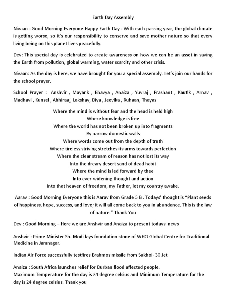 Assembly Script PDF Earth Sciences Natural Environment