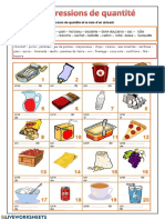 Complète Avec Une Expression de Quantité Et Le Nom D'un Aliment