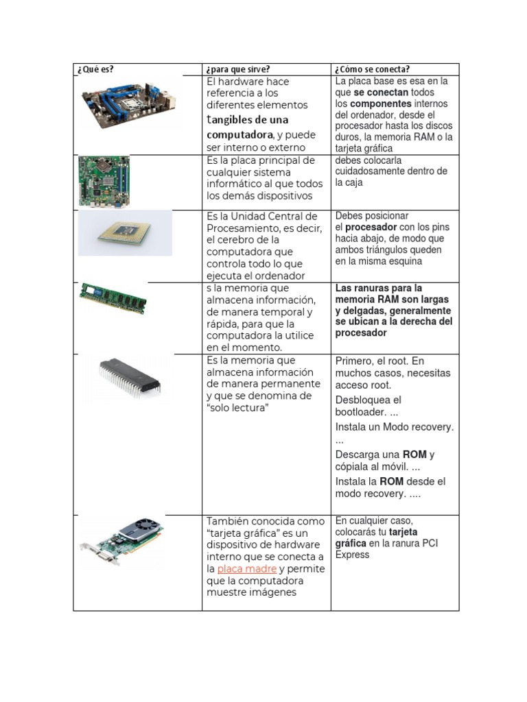 Componentes Esenciales de una Computadora | PDF | Hardware de la ...