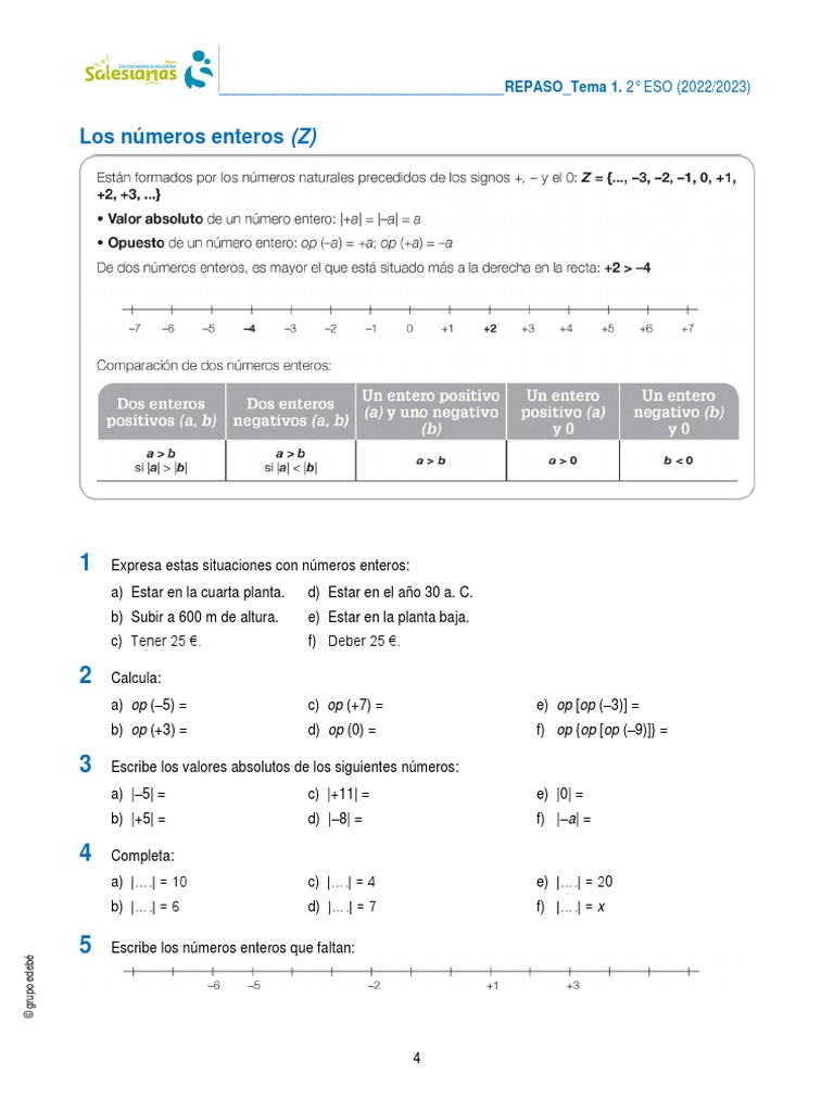 REPASO - Tema 1 2ESO | PDF