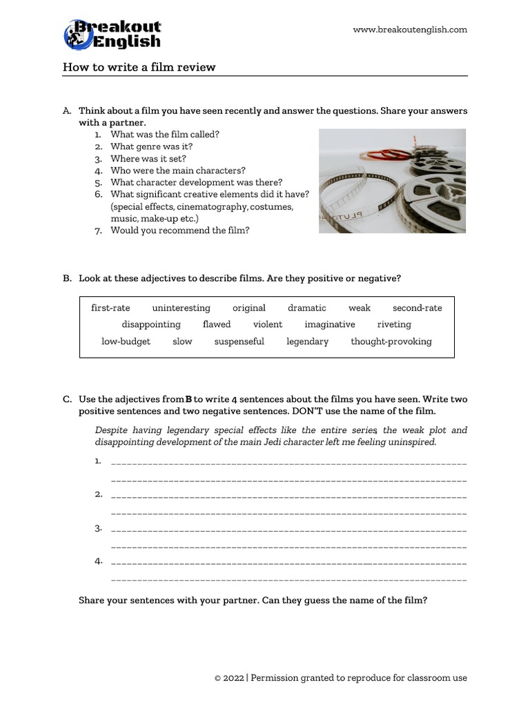 How To Write A Film Review PDF