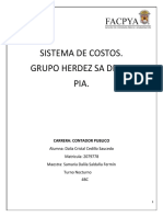 Sistema de Costos. Grupo Herdez Sa de Cv. Pia