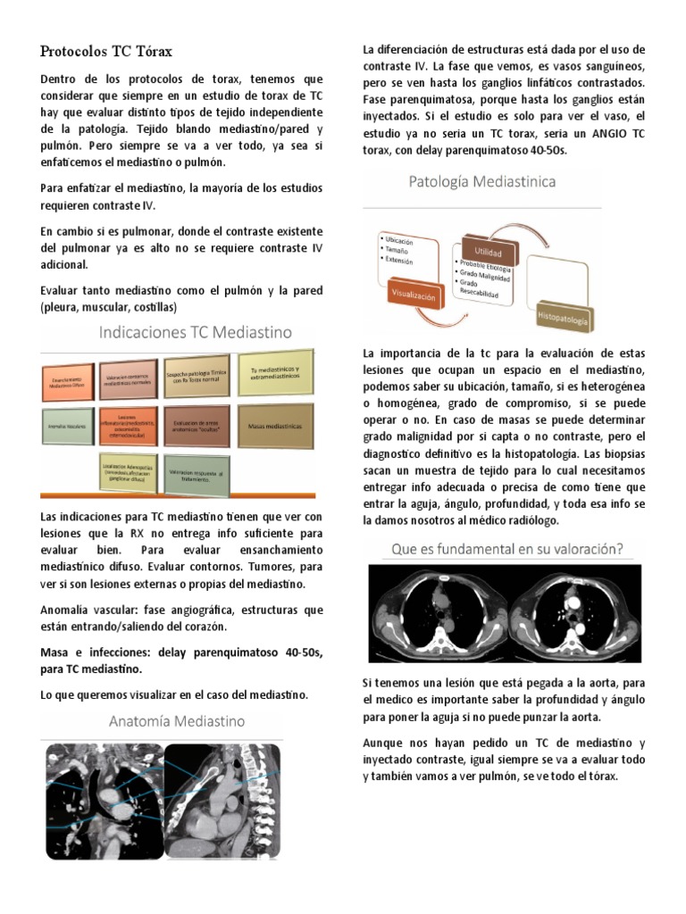 Protocolos Tc Tórax Pdf Ct Scan Pulmón