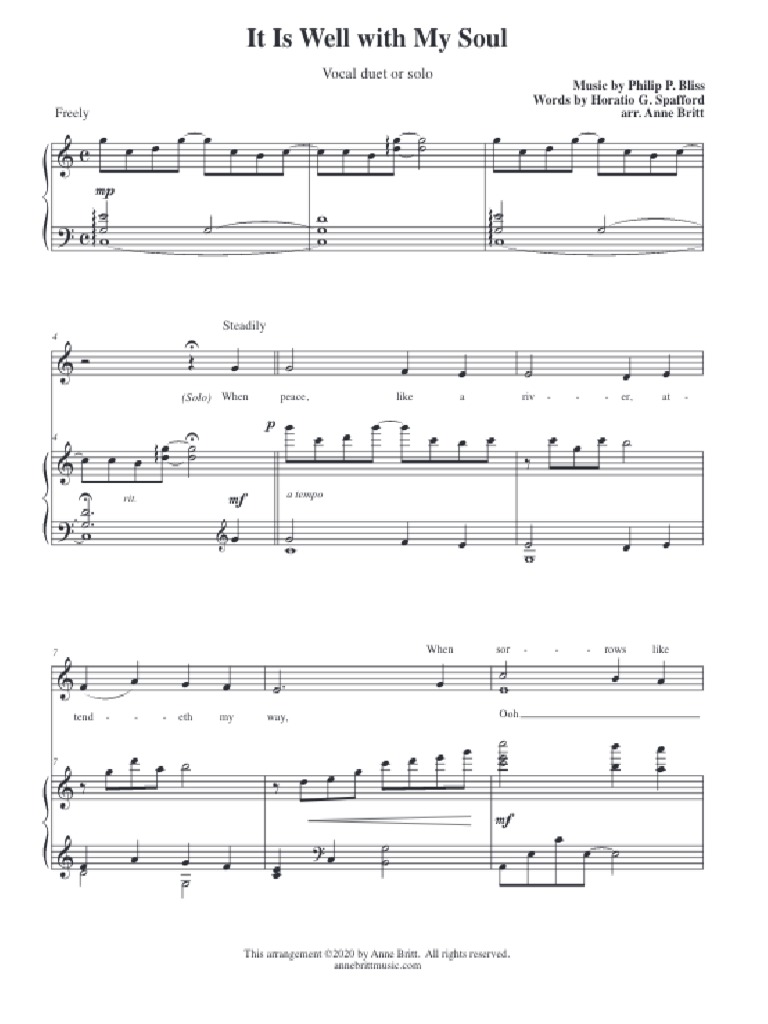 It Is Well With My Soul Duet PDF