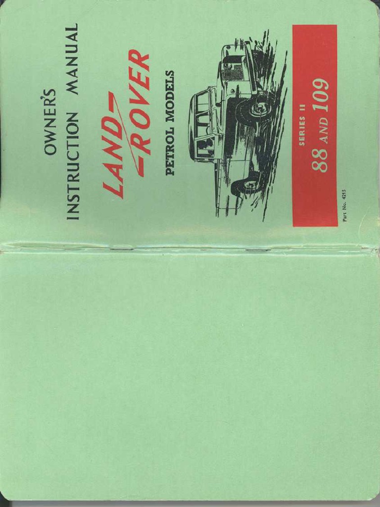 Land Rover Series II Instruction Manual | PDF