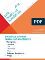 Principais tipos de trabalhos acadêmicos e normas para citações