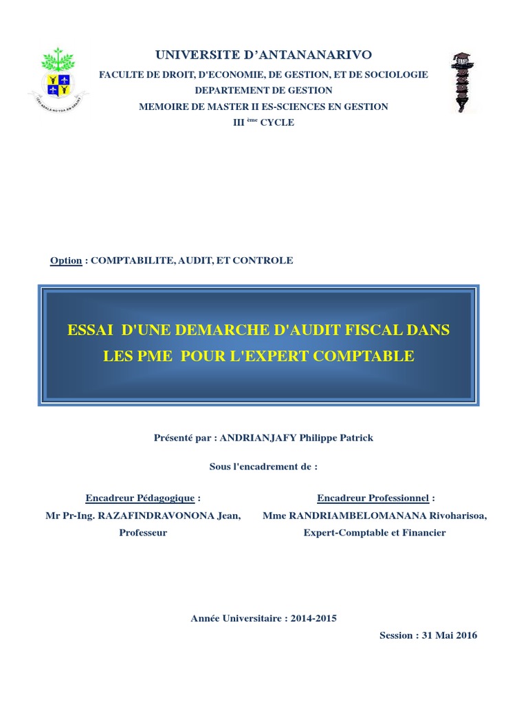 Andrianjafy PhilippeP - GES - MAST2 - 16, PDF, Audit