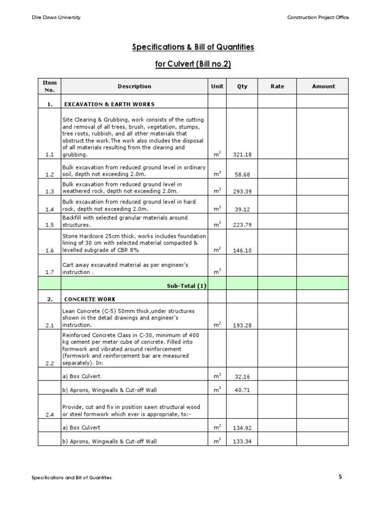Boq 3 Pdf Masonry Concrete