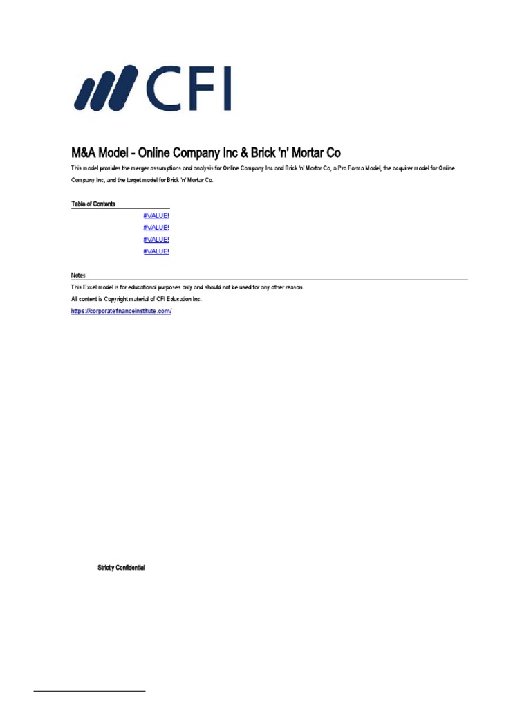 Financial Model - M&a Model | PDF | Career & Growth | Business