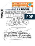 Ficha de Instituciones de La Comunidad para Segundo de Primaria