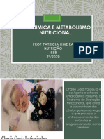 Bioquimica e Metabolismo Nutricional 4a Feira Noite Aula Inaugural