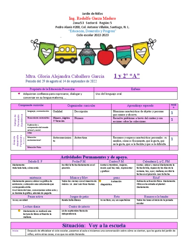 Actividades Educativas Jardín de Niños | PDF | Educación de la primera ...