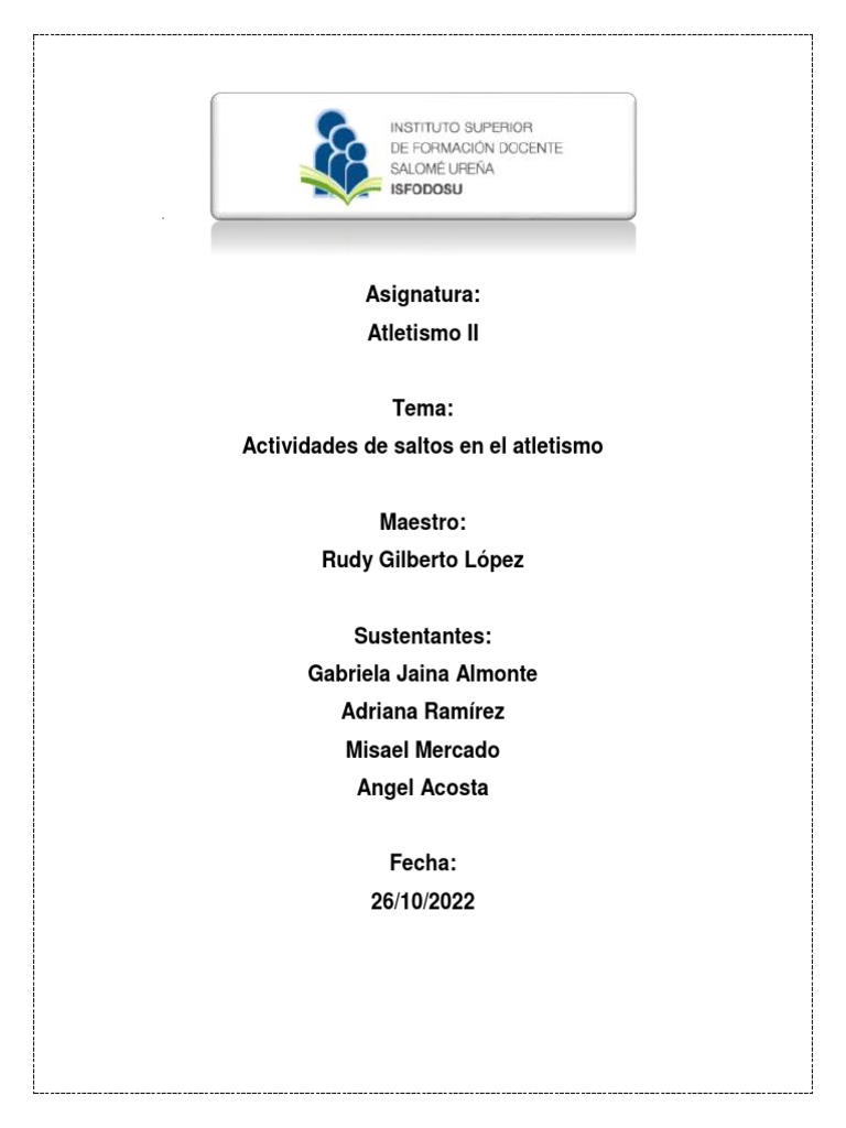 Actividades de Saltos en Atletismo | PDF | Deporte del atletismo