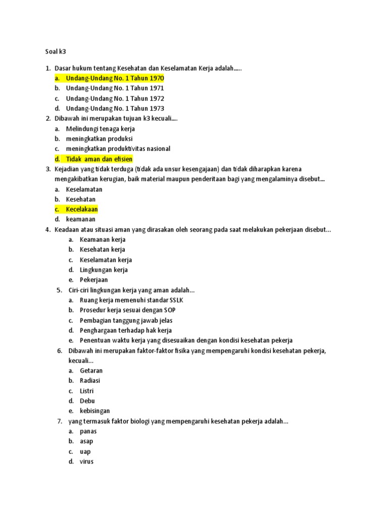 Soal K3 Pdf
