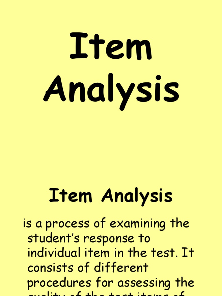 Item Analysis PDF Multiple Choice Evaluation Methods