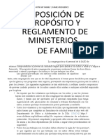 EXPOSICIO Ün DE PROPO üSITO Y REGLAMENTO DE MINISTERIOS DE FAMILIA