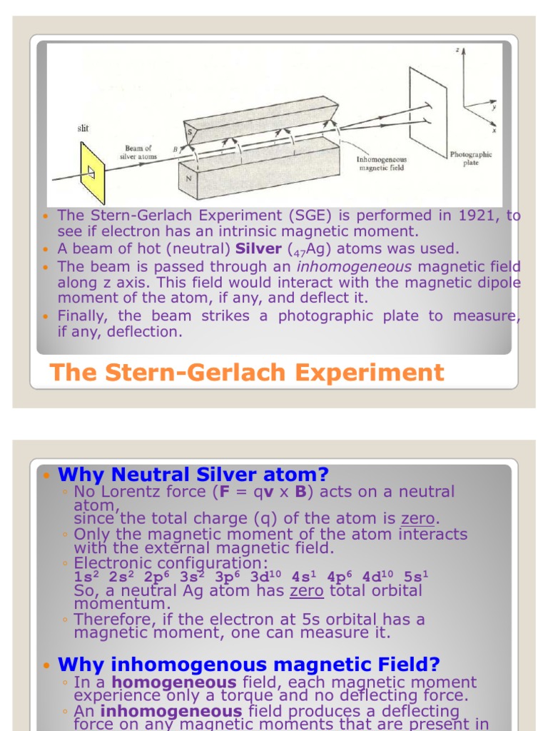 Understanding the Stern-Gerlach Experiment | PDF | Science & Mathematics