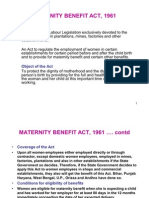 Maternity Benefit Act Overview