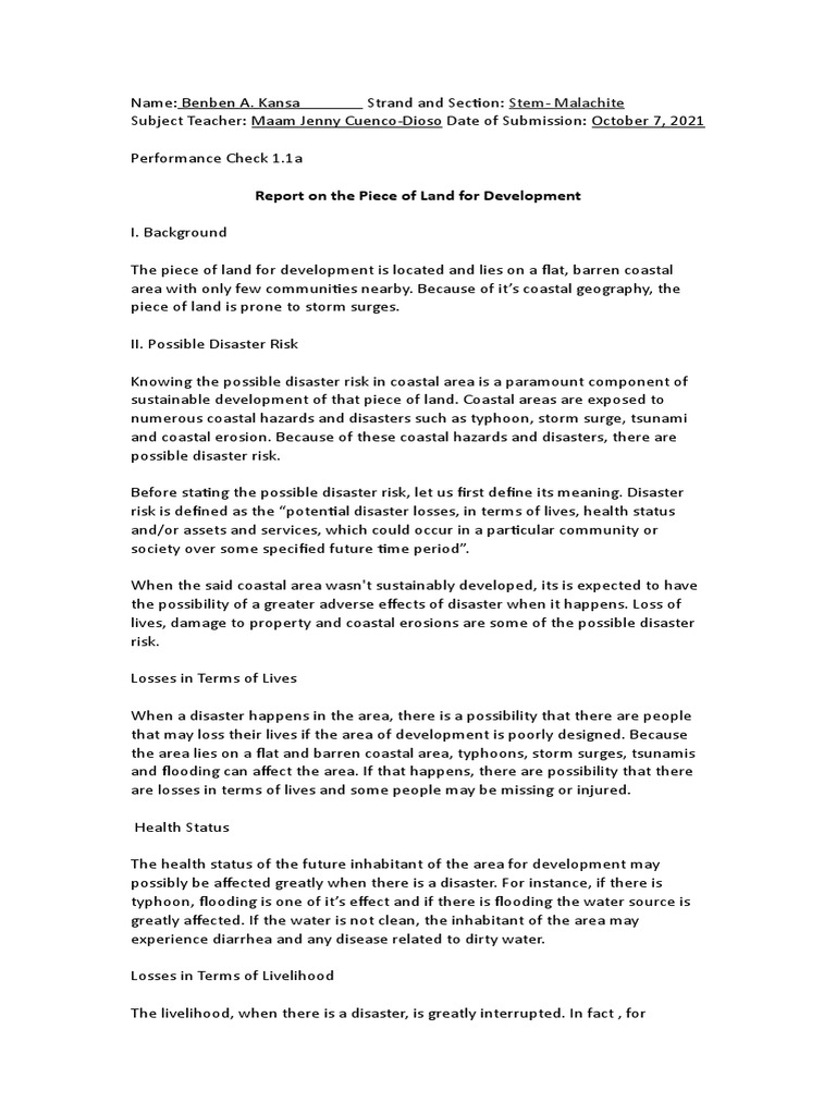 Coastal Land Development Risk Report Pdf Risk Hazards