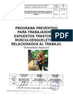 Programa Preventivo para Trabajadores Expuestos Trastornos Musculoesqueleticos Relacionados Al Trabajo