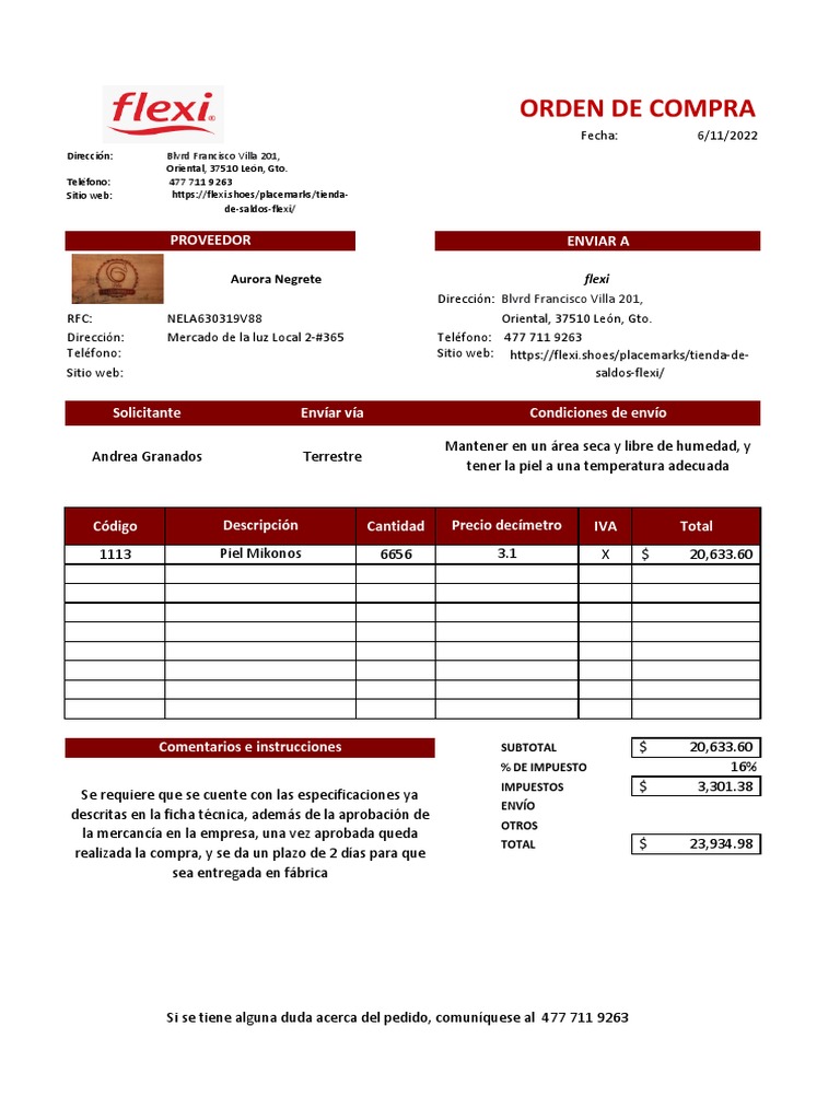 Orden de Compra | PDF