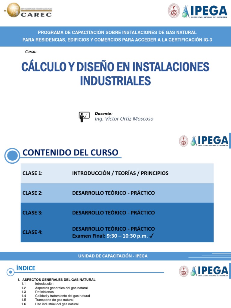 Cálculo y Diseño en Instalaciones Industriales Ig3 Ipega - Carec - Vhom ...