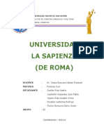 Informe Universidad La Spienza de Roma