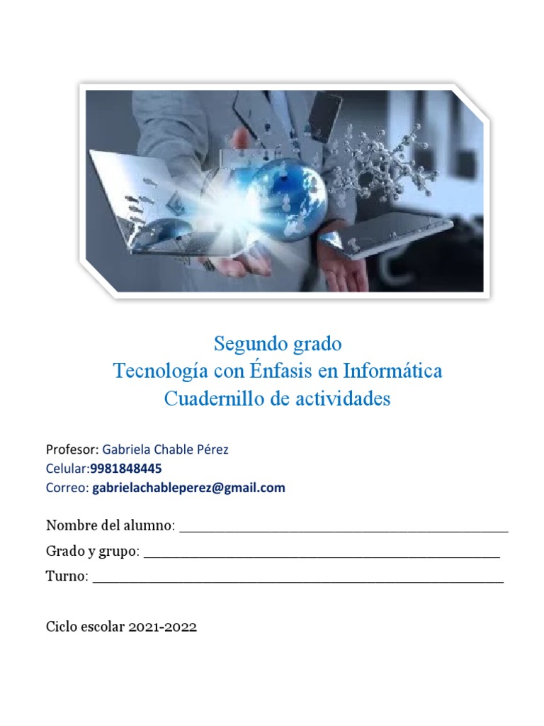 Cuadernillo de Informática 2° Grado | PDF | Periférico | Hardware de la ...