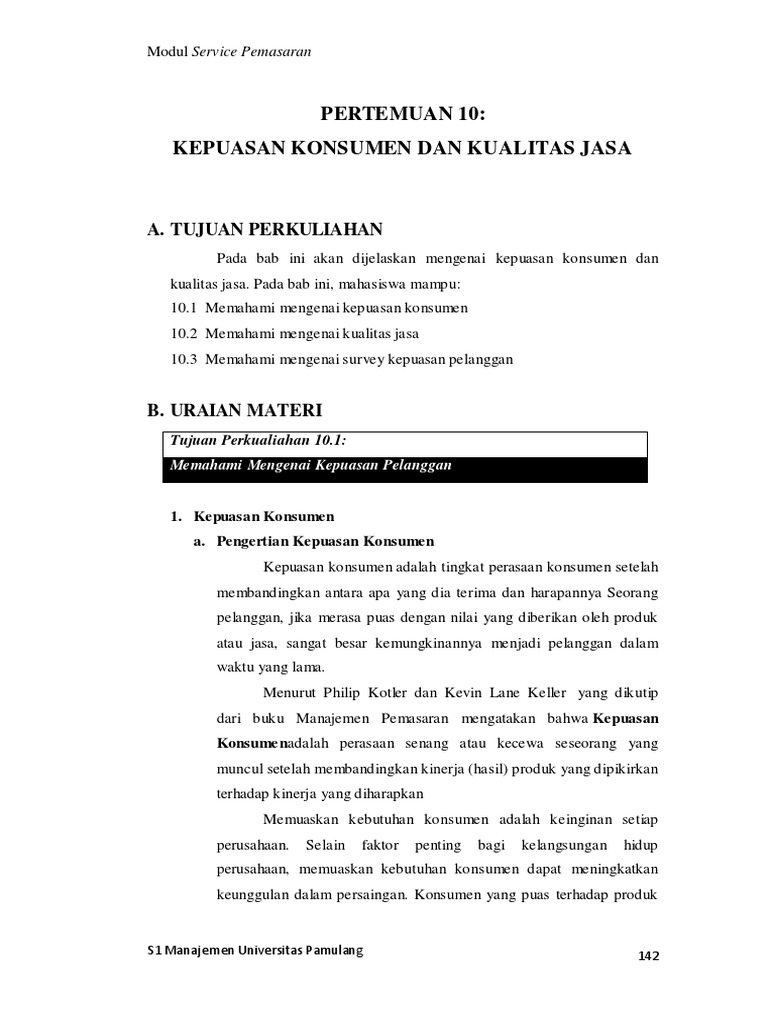 Kepuasan Konsumen & Kualitas Jasa | PDF | Bisnis | Pengelolaan Keuangan ...