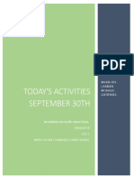 Activities September 30TH