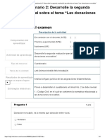 Examen - (AAB01) Cuestionario 2 - Desarrolle La Segunda Evaluación Parcial Sobre El Tema "Las Donaciones Revocables"