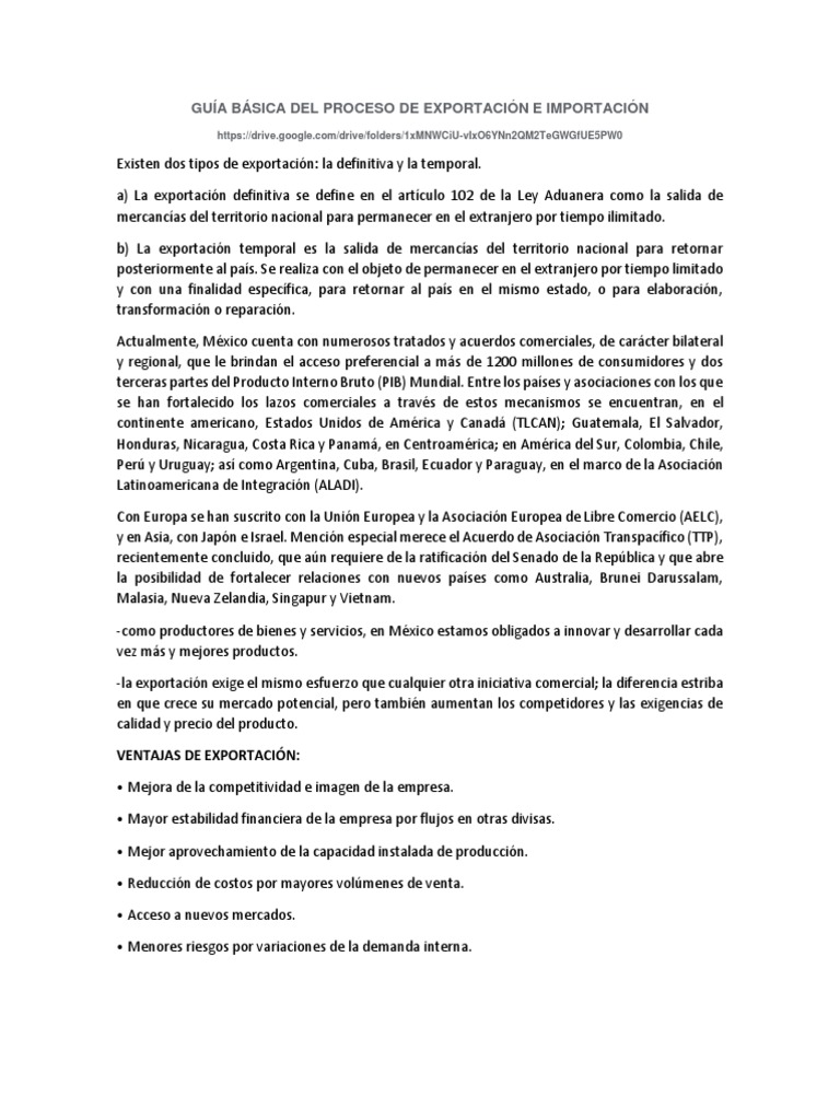 Guía De Exportación E Importación México Pdf Arancel Mercado