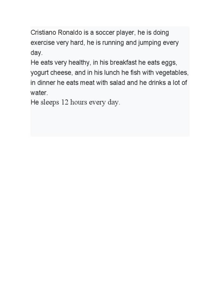 Ronaldo's Daily Diet and Routine | PDF | Cooking, Food & Wine ...