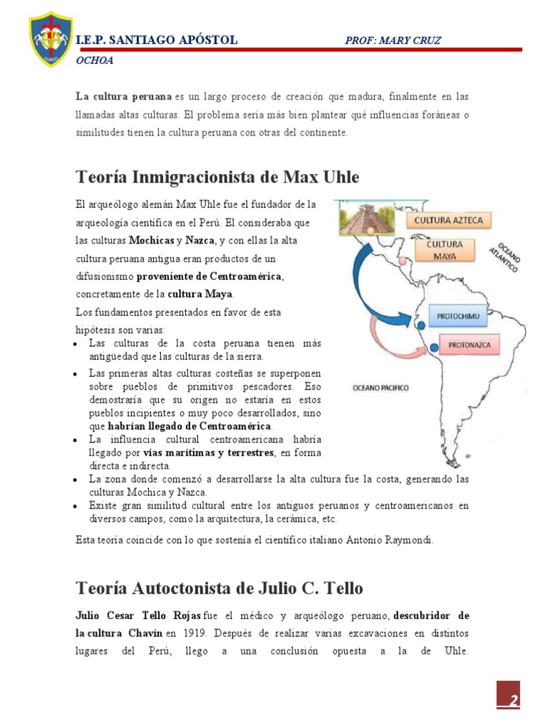 3° Teoria Inmigra.... Autoctonista | PDF | Perú | Andes