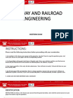 Highway and Railroad Engineering Midterm Examination