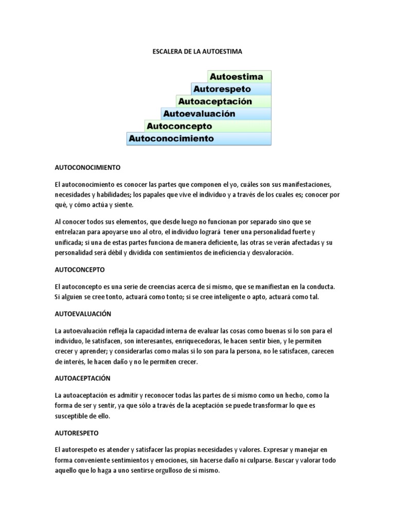 Escalera de la Autoestima: Claves Esenciales | PDF | Relaciones ...