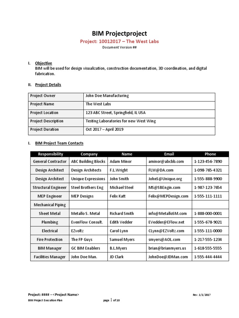 Bim project execution plan for the west labs testing laboratories pdf
