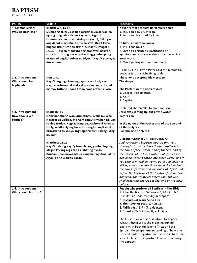 2022 23 10 Baptism Romans 6 114 Tagalog PDF Baptism Acts
