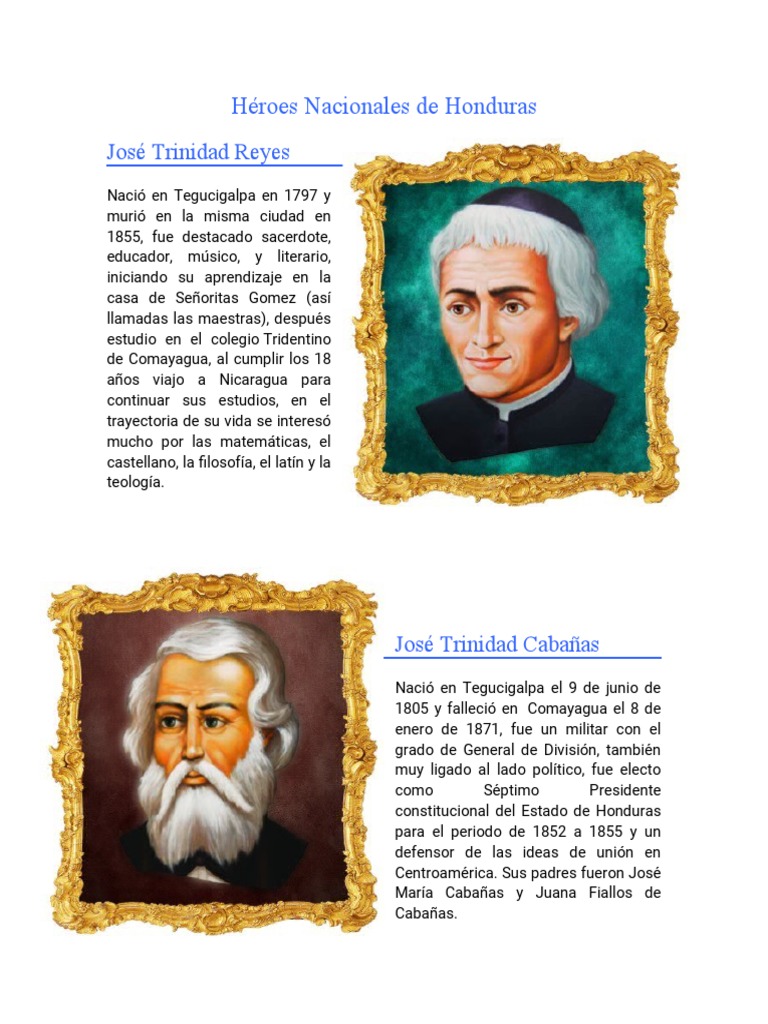 Héroes Nacionales de Honduras PDF Honduras América del Norte