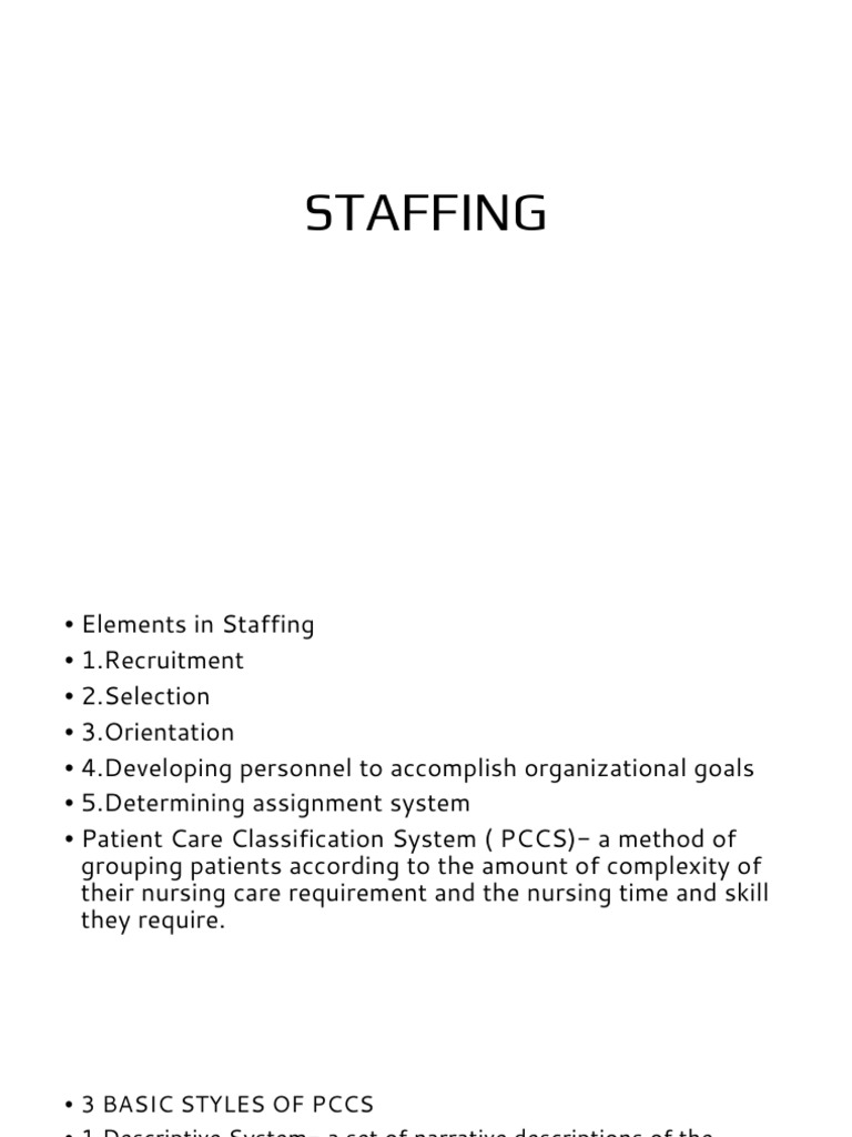 STAFFINGPOWER ReivisedPOINT PDF Organizational Structure Nursing