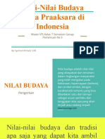 Slide Presentasi Nilai-Nilai Budaya Masa Praaksara Di Indonesia