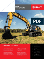 SANY Excavator SY500H Specs Pages