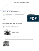 Language Assessment Unit 7 - 6th Grade