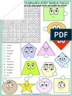 Shapes Vocabulary Esl Word Search Puzzle Worksheet For Kids